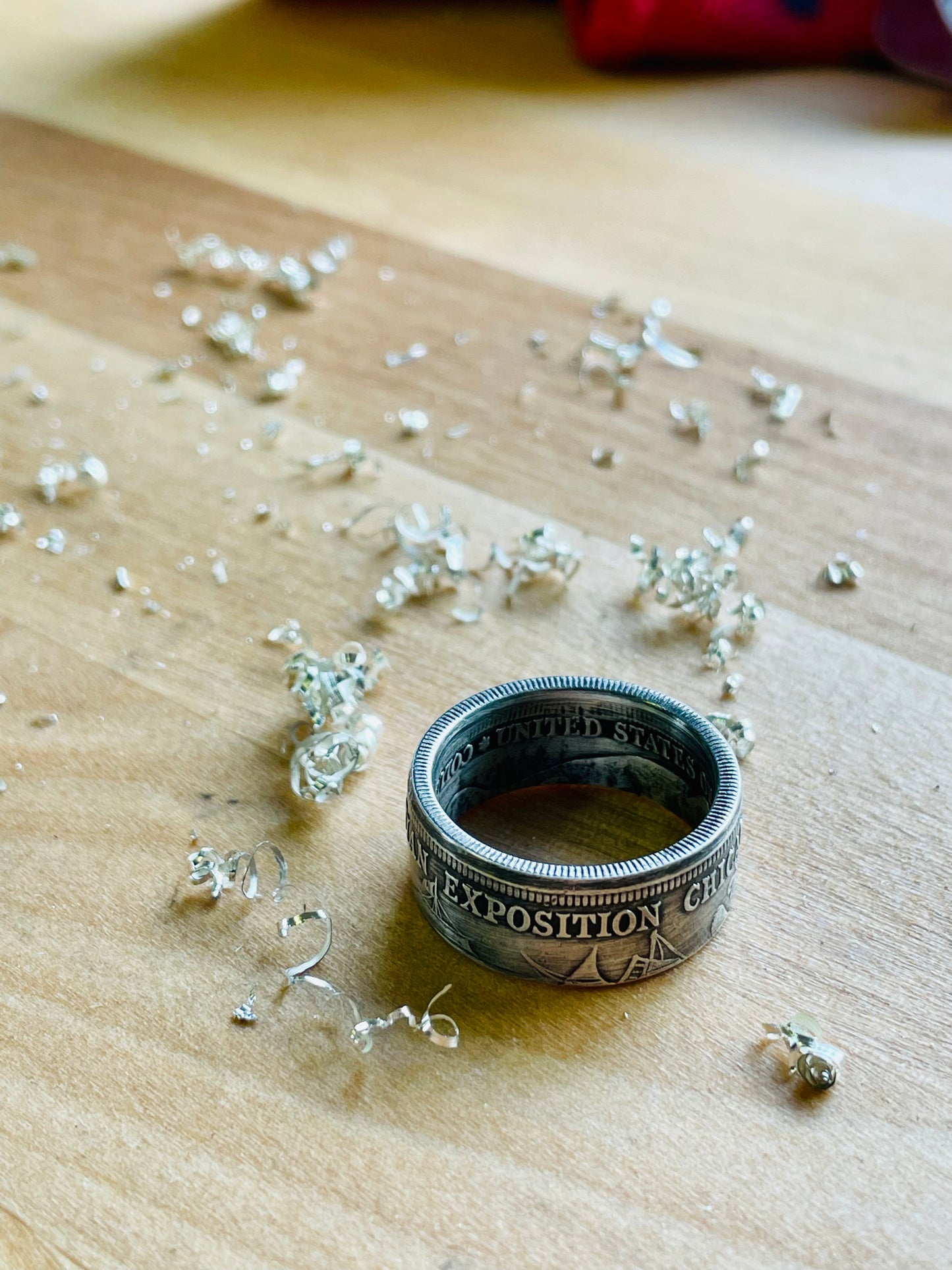 Columbian Expo Half Dollar Coin Ring