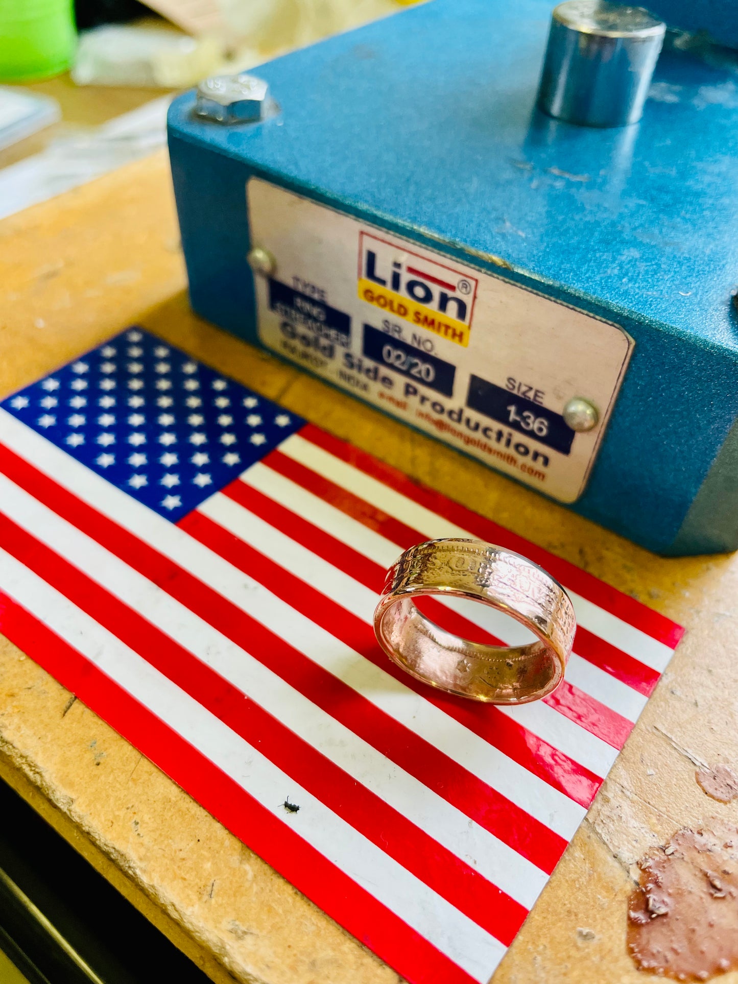 Large US Cent Coin Ring - Reverse Side Out