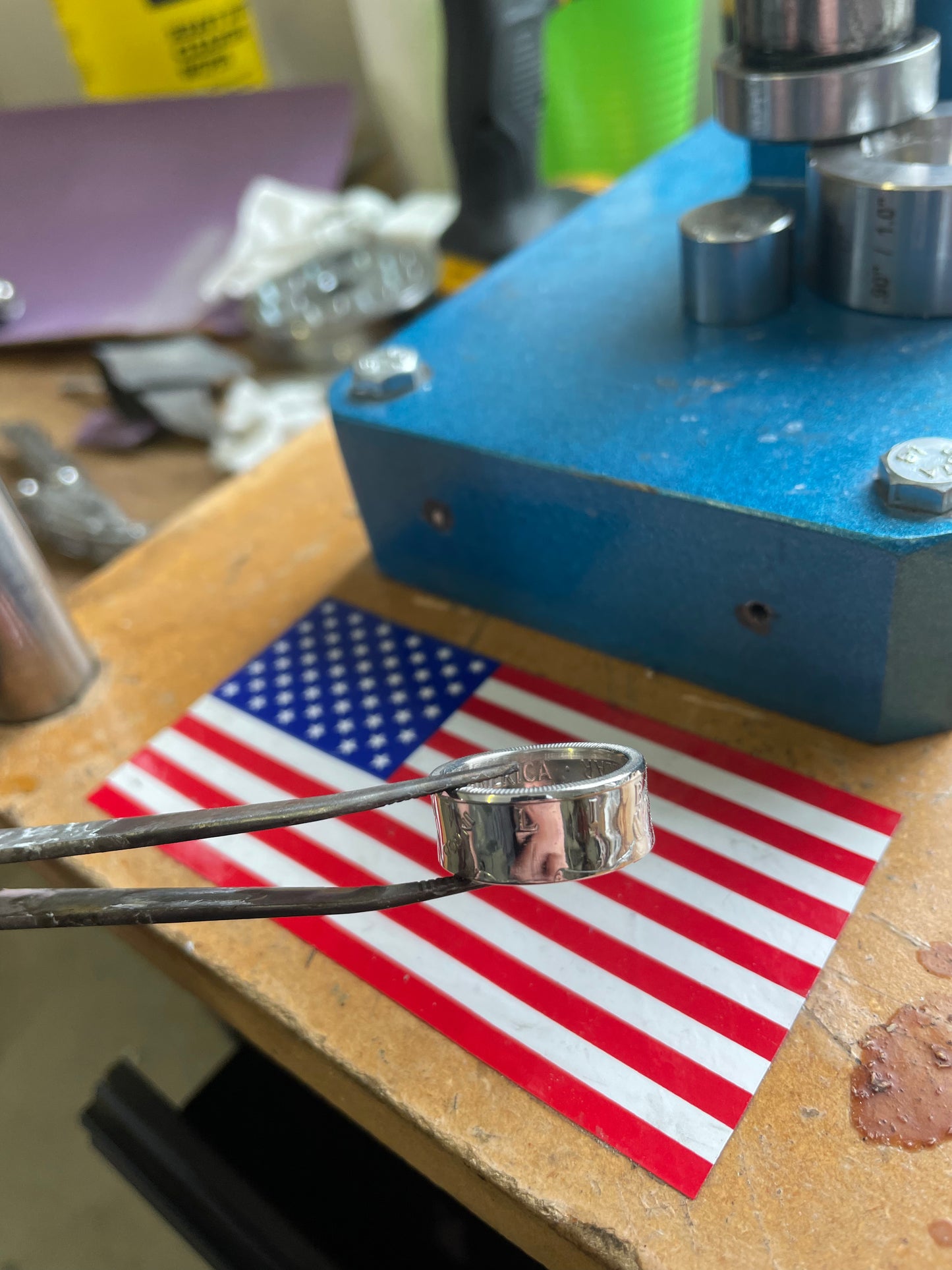 1964 JFK Silver Half Dollar Coin Ring