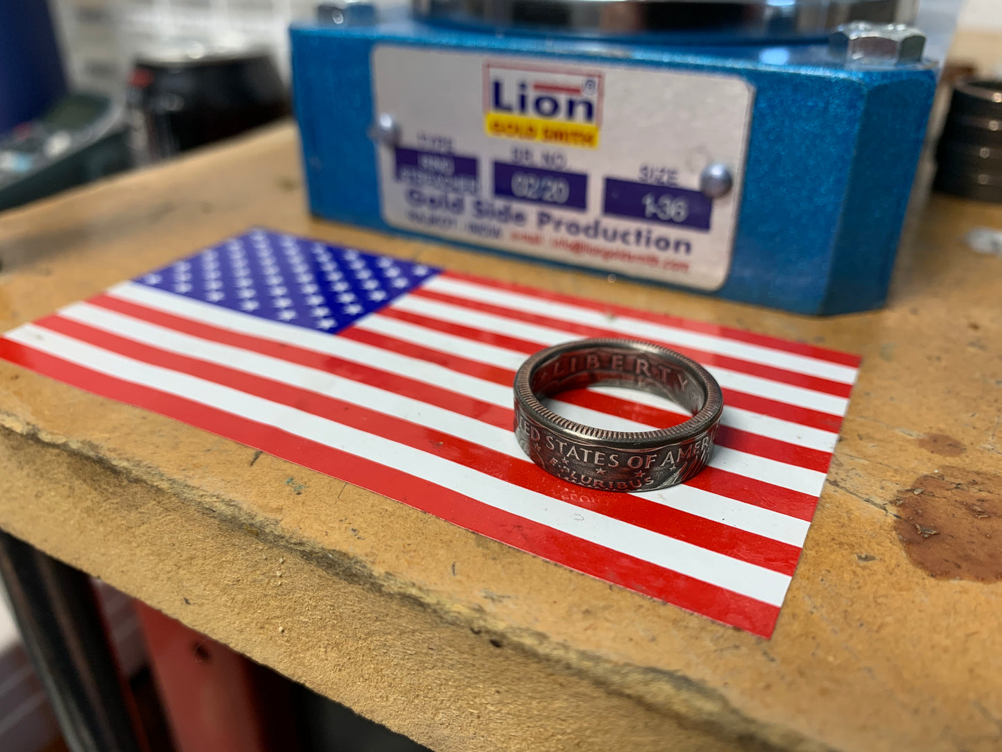 Susan B. Anthony Dollar Coin Ring