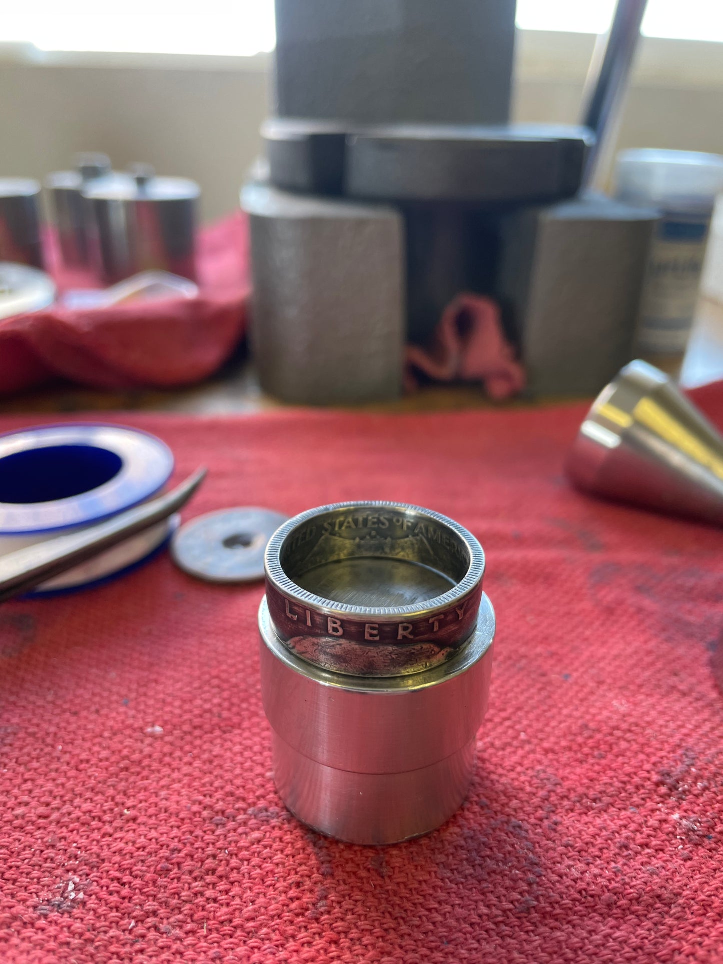 Franklin Half Dollar Silver Coin Ring