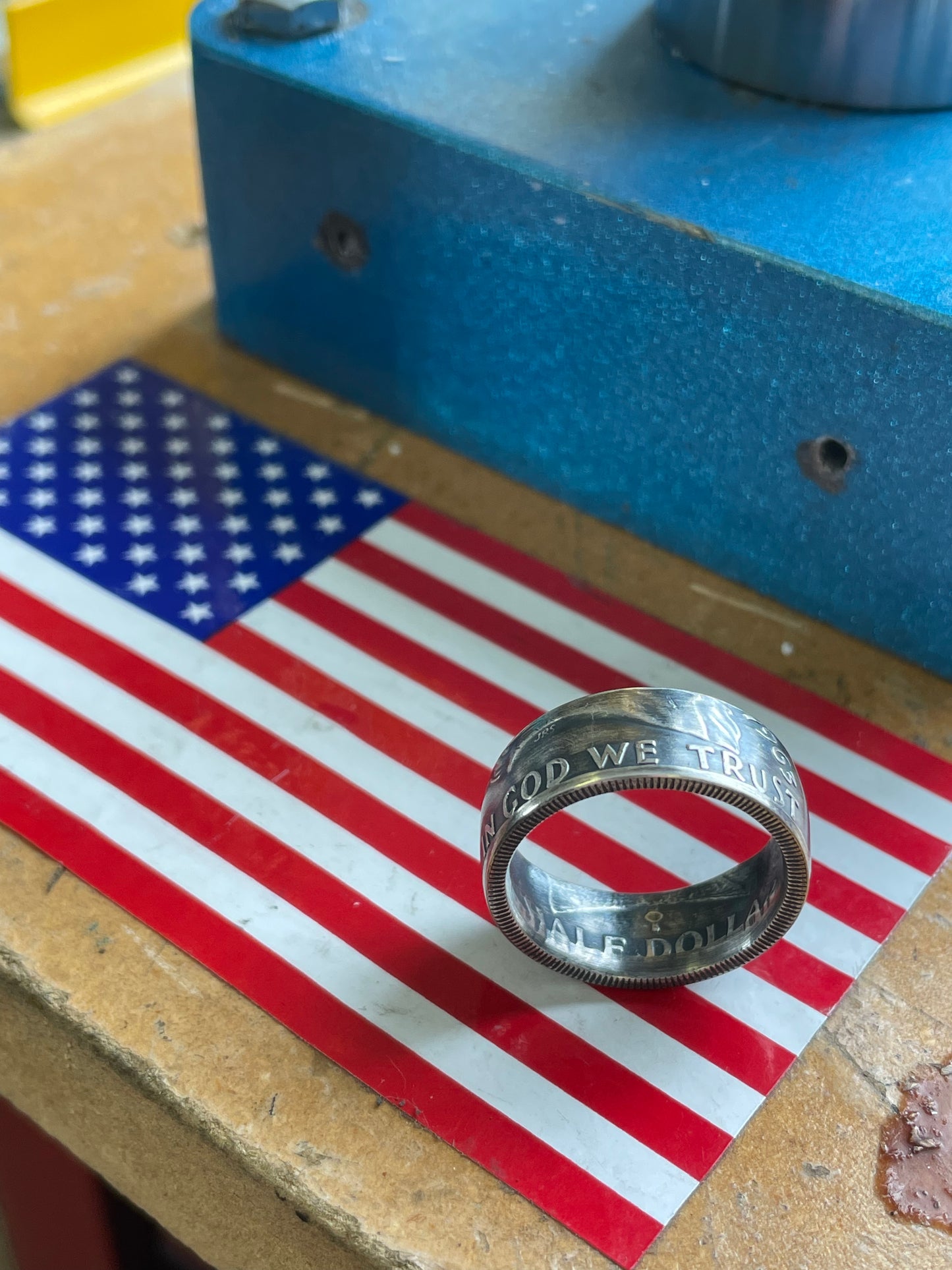 Franklin Half Dollar Silver Coin Ring
