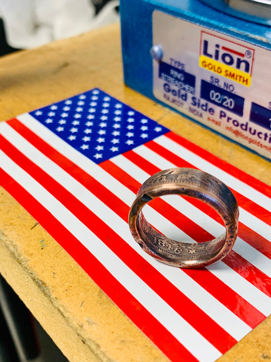 Large US Cent Coin Ring - Reverse Side Out