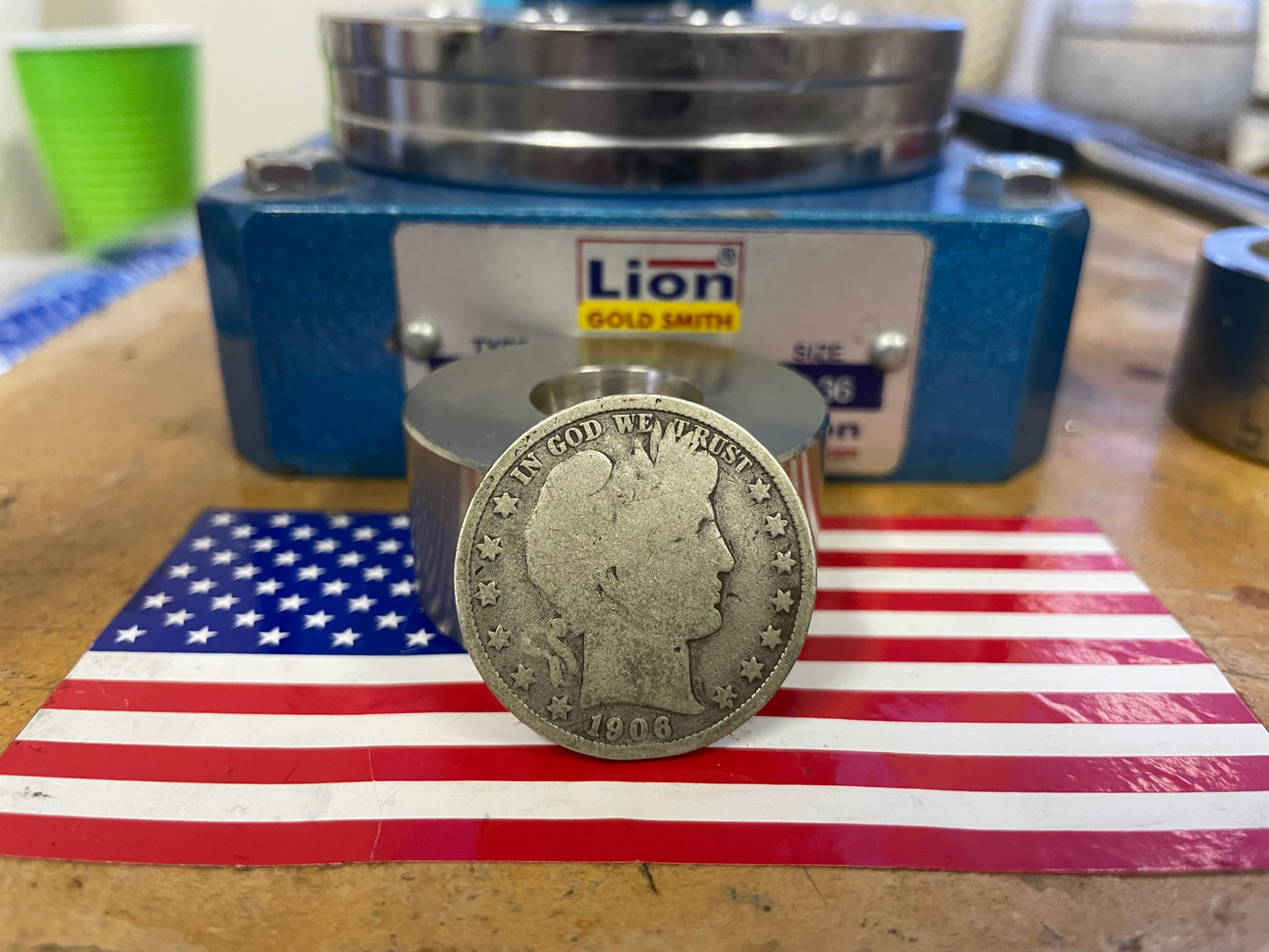 Barber Half Dollar Silver Coin Ring