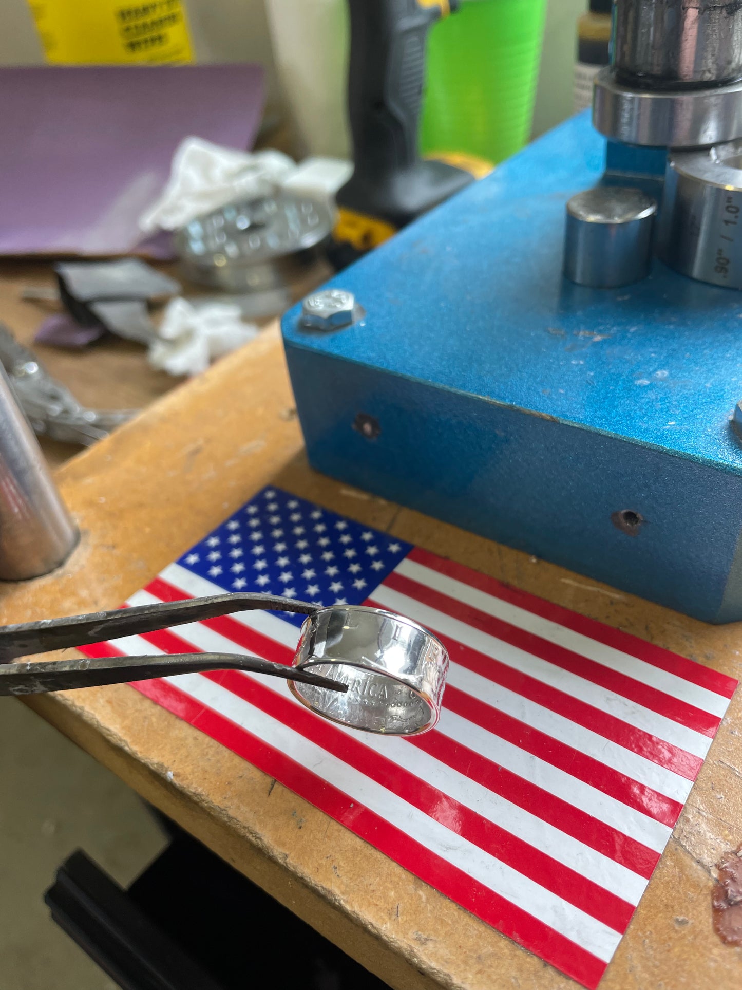 1964 JFK Silver Half Dollar Coin Ring