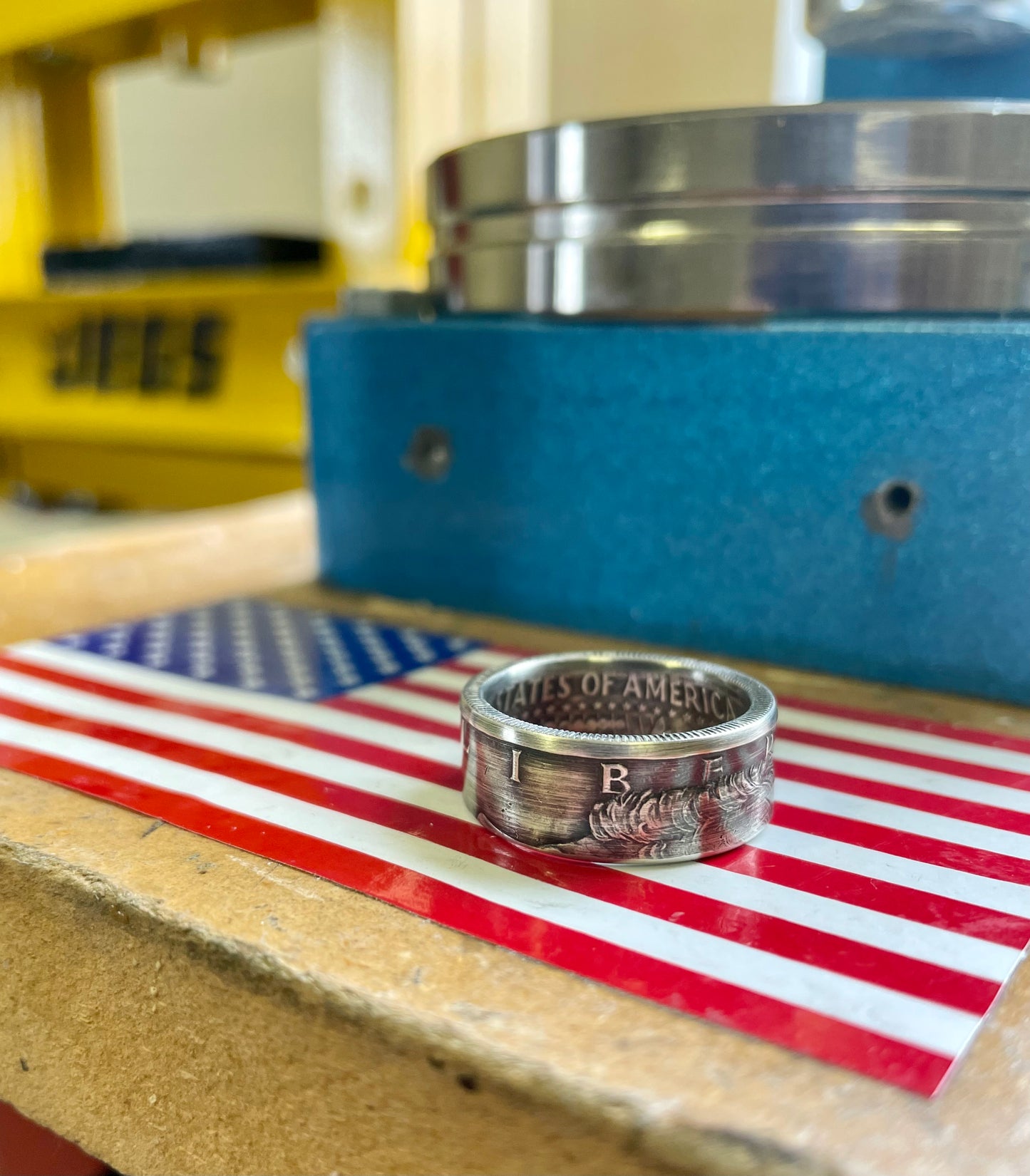 1964 JFK Silver Half Dollar Coin Ring